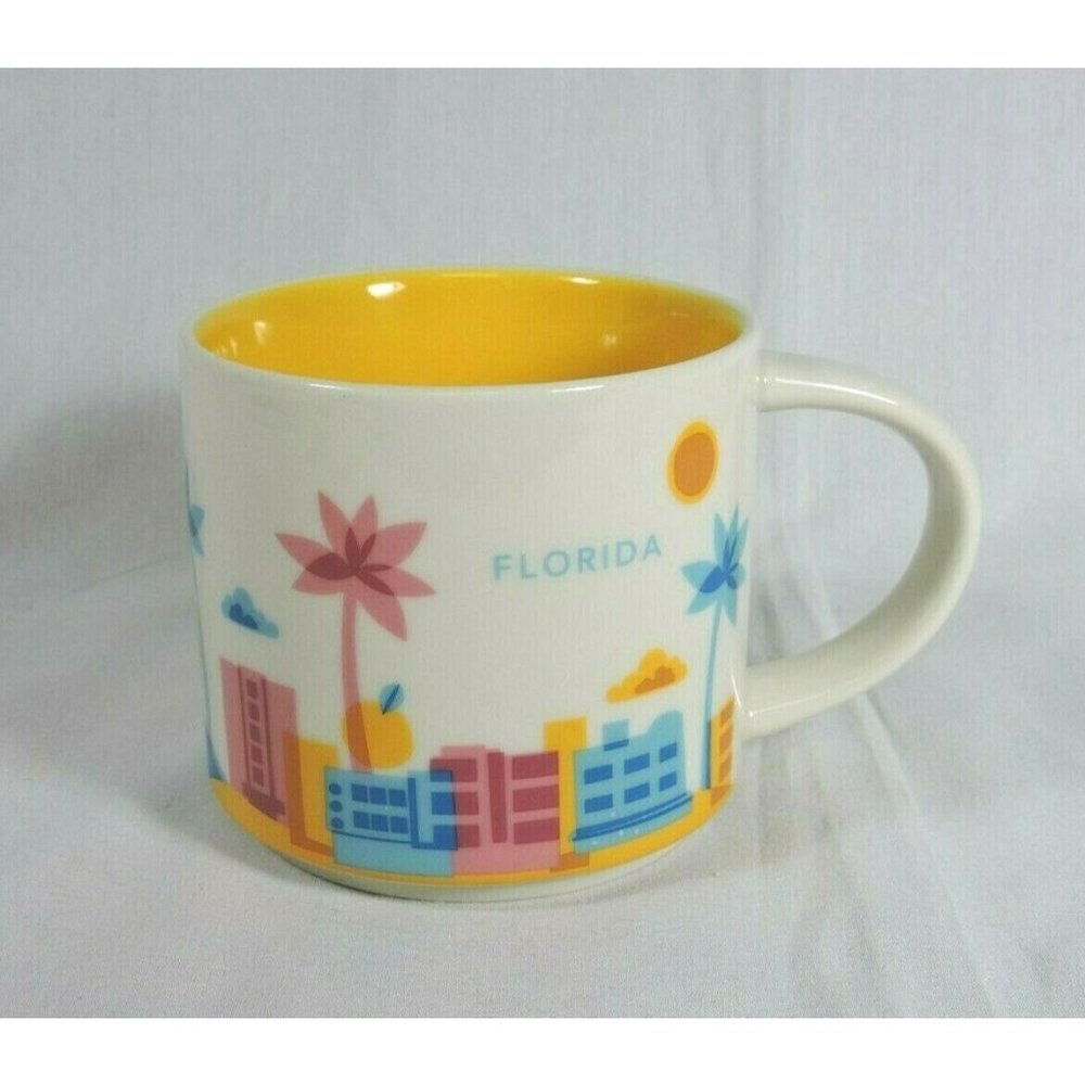 Starbucks You Are Here Mug Florida Yellow Inside 2015
